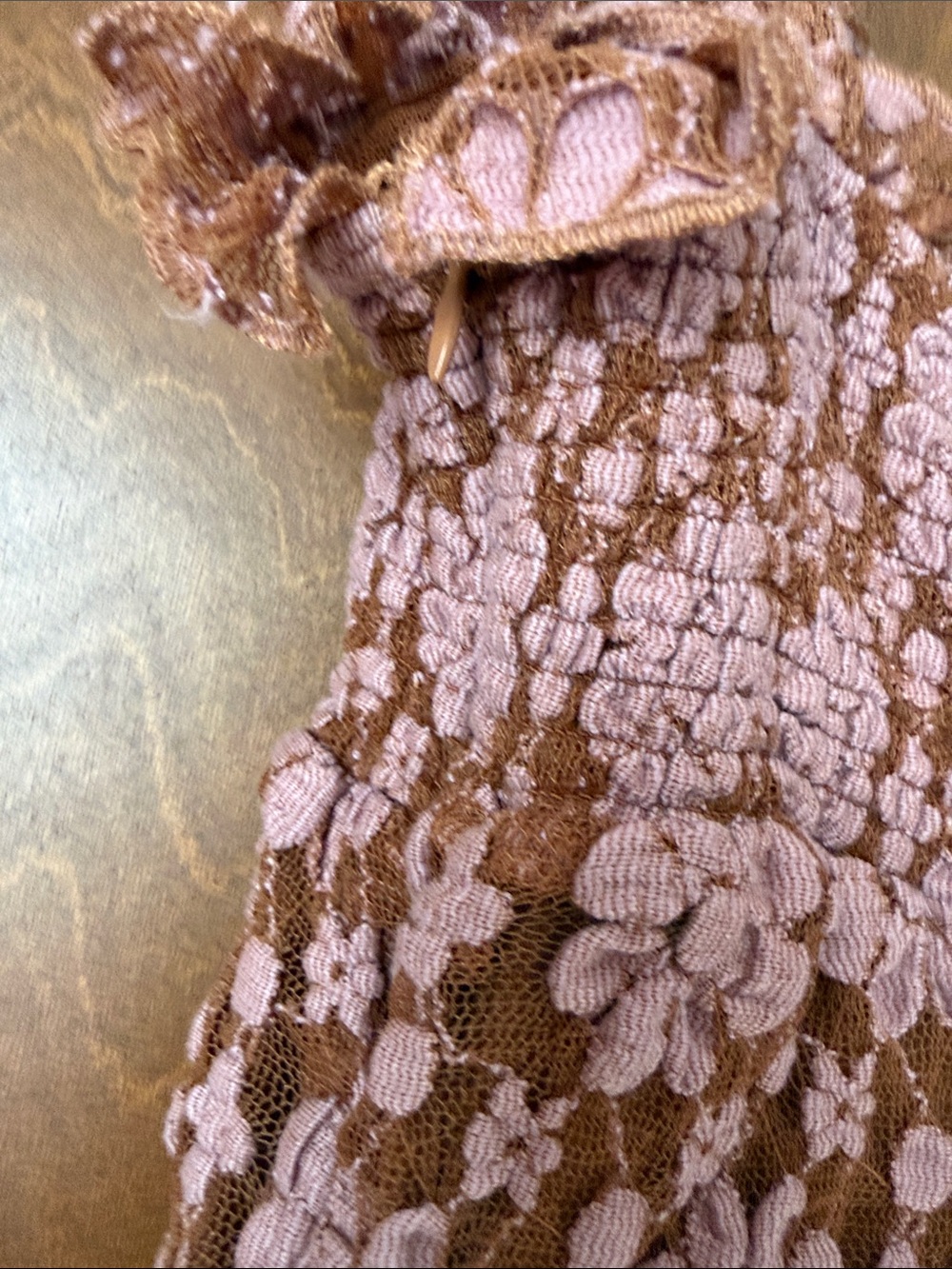 Free People Lucinda Lace Pink and Ginger Back Lace-Up Midi Dress NWT Sz M - Picture 9 of 12